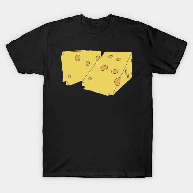 Cheese Wedge - Triangle Dairy Product - Cheesemaker T-Shirt by DeWinnes